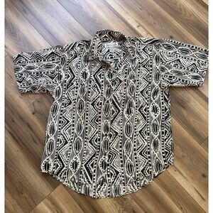 Whistles 100% Silk Shirt Men's Or Women's Size Large Vintage Short Sleeve Shirt